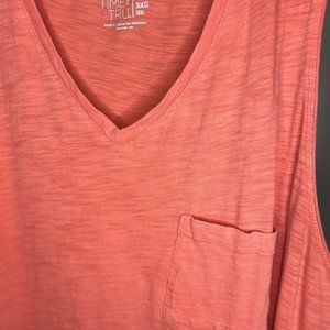 Coral Fire Sleeveless Pocket Tee